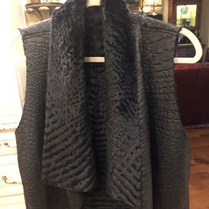 Joseph Ribkoff Black Reversible Fur Vest